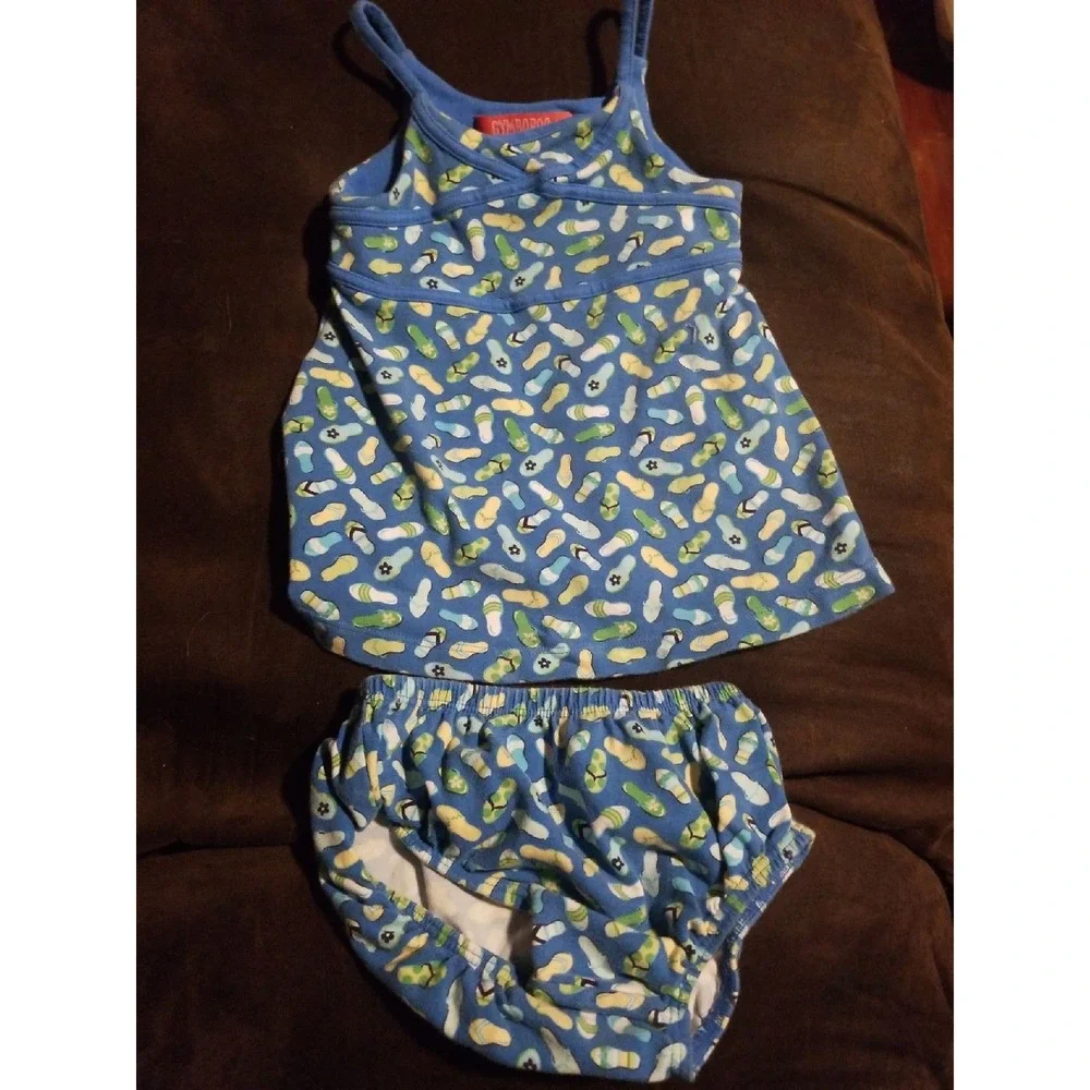Gymboree vintage splash flip‎ flop dress 3 6 mo